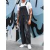 Runcati Men’s Denim Bib Overall Jean Romper Trousers Adjustable Strap Workwear Slim Fit Jumpsuit(B-black)