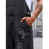 Runcati Men’s Denim Bib Overall Jean Romper Trousers Adjustable Strap Workwear Slim Fit Jumpsuit(B-black)
