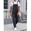 Runcati Men’s Denim Bib Overall Jean Romper Trousers Adjustable Strap Workwear Slim Fit Jumpsuit(B-black)