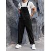 Runcati Men’s Denim Bib Overall Jean Romper Trousers Adjustable Strap Workwear Slim Fit Jumpsuit(Black)