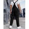 Runcati Men’s Denim Bib Overall Jean Romper Trousers Adjustable Strap Workwear Slim Fit Jumpsuit(Black)