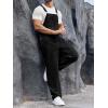 Runcati Men’s Denim Bib Overall Jean Romper Trousers Adjustable Strap Workwear Slim Fit Jumpsuit(Black)