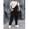 Runcati Men’s Denim Bib Overall Jean Romper Trousers Adjustable Strap Workwear Slim Fit Jumpsuit(Black)