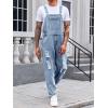 Runcati Men’s Denim Bib Overall Jean Romper Trousers Adjustable Strap Workwear Slim Fit Jumpsuit(B-light Blue)