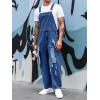 Runcati Men’s Denim Bib Overall Jean Romper Trousers Adjustable Strap Workwear Slim Fit Jumpsuit(B-navy Blue)