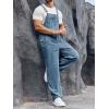 Runcati Men’s Denim Bib Overall Jean Romper Trousers Adjustable Strap Workwear Slim Fit Jumpsuit(Denim Blue)