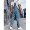 Runcati Men’s Denim Bib Overall Jean Romper Trousers Adjustable Strap Workwear Slim Fit Jumpsuit(Denim Blue)