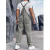 Runcati Men’s Denim Bib Overall Jean Romper Trousers Adjustable Strap Workwear Slim Fit Jumpsuit(Grey)
