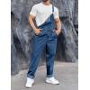 Runcati Men’s Denim Bib Overall Jean Romper Trousers Adjustable Strap Workwear Slim Fit Jumpsuit(Navy Blue)