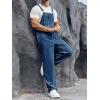 Runcati Men’s Denim Bib Overall Jean Romper Trousers Adjustable Strap Workwear Slim Fit Jumpsuit(Navy Blue)