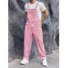 Runcati Men’s Denim Bib Overall Jean Romper Trousers Adjustable Strap Workwear Slim Fit Jumpsuit(Pink)