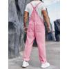 Runcati Men’s Denim Bib Overall Jean Romper Trousers Adjustable Strap Workwear Slim Fit Jumpsuit(Pink)