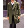 Runcati Mens Double Breasted Trench Coat Mid Long Jacket Notched Lapel Winter Chunky Warm Overcoat(Army Green)