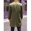 Runcati Mens Double Breasted Trench Coat Mid Long Jacket Notched Lapel Winter Chunky Warm Overcoat(Army Green)