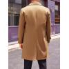 Runcati Mens Double Breasted Trench Coat Mid Long Jacket Notched Lapel Winter Chunky Warm Overcoat(Brown)