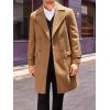 Runcati Mens Double Breasted Trench Coat Mid Long Jacket Notched Lapel Winter Chunky Warm Overcoat(Brown)