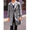 Runcati Mens Double Breasted Trench Coat Mid Long Jacket Notched Lapel Winter Chunky Warm Overcoat(Grey)