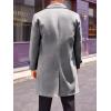 Runcati Mens Double Breasted Trench Coat Mid Long Jacket Notched Lapel Winter Chunky Warm Overcoat(Grey)