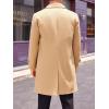 Runcati Mens Double Breasted Trench Coat Mid Long Jacket Notched Lapel Winter Chunky Warm Overcoat(Khaki)
