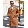 Runcati Mens Double Breasted Trench Coat Notch Lapel Peacoat Mid Long Winter Classic Overcoat(Brown)