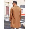 Runcati Mens Double Breasted Trench Coat Notch Lapel Peacoat Mid Long Winter Classic Overcoat(Brown)