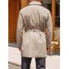Runcati Mens Double Breasted Trench Coat Notched Lapel Windbreaker Jackets Causal Overcoat With Belt(Apricot)