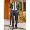 Runcati Mens Double Breasted Trench Coat Notched Lapel Windbreaker Jackets Causal Overcoat With Belt(Army Green)