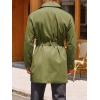 Runcati Mens Double Breasted Trench Coat Notched Lapel Windbreaker Jackets Causal Overcoat With Belt(Army Green)