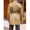 Runcati Mens Double Breasted Trench Coat Notched Lapel Windbreaker Jackets Causal Overcoat With Belt(Khaki)