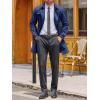Runcati Mens Double Breasted Trench Coat Notched Lapel Windbreaker Jackets Causal Overcoat With Belt(Navy)