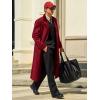 Runcati Mens Full Length Trench Coat Notched Lapel Long Jacket Double Breasted Classic Winter Overcoat(Burgundy)