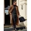 Runcati Mens Full Length Trench Coat Notched Lapel Long Jacket Double Breasted Classic Winter Overcoat(Coffee)
