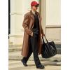 Runcati Mens Full Length Trench Coat Notched Lapel Long Jacket Double Breasted Classic Winter Overcoat(Coffee)