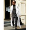 Runcati Mens Full Length Trench Coat Notched Lapel Long Jacket Double Breasted Classic Winter Overcoat(White)
