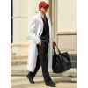 Runcati Mens Full Length Trench Coat Notched Lapel Long Jacket Double Breasted Classic Winter Overcoat(White)