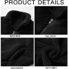 Runcati Mens Fuzzy Sherpa Jacket Cardigan Fleece Long Sleeve Full Zip Open Front Thermal Coat Fall Winter Outwear(Black)