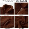 Runcati Mens Fuzzy Sherpa Jacket Cardigan Fleece Long Sleeve Full Zip Open Front Thermal Coat Fall Winter Outwear(Brown)