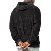 Runcati Mens Fuzzy Sherpa Pullover Hoodie Sweatshirts Long Sleeve Kangaroo Pocket Winter Fall Outwear Hooded(Black)