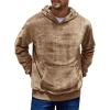 Runcati Mens Fuzzy Sherpa Pullover Hoodie Sweatshirts Long Sleeve Kangaroo Pocket Winter Fall Outwear Hooded(Brown)