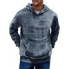 Runcati Mens Fuzzy Sherpa Pullover Hoodie Sweatshirts Long Sleeve Kangaroo Pocket Winter Fall Outwear Hooded(Dark Gray)