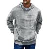 Runcati Mens Fuzzy Sherpa Pullover Hoodie Sweatshirts Long Sleeve Kangaroo Pocket Winter Fall Outwear Hooded(Gray)