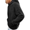 Runcati Mens Fuzzy Sherpa Pullover Hoodie Sweatshirts Long Sleeve Sport Front Pocket Military Fall Outwear Winter Hooded(01 Black)