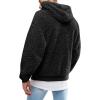 Runcati Mens Fuzzy Sherpa Pullover Hoodie Sweatshirts Long Sleeve Sport Front Pocket Military Fall Outwear Winter Hooded(01 Black)