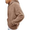 Runcati Mens Fuzzy Sherpa Pullover Hoodie Sweatshirts Long Sleeve Sport Front Pocket Military Fall Outwear Winter Hooded(01 Brown)