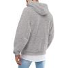 Runcati Mens Fuzzy Sherpa Pullover Hoodie Sweatshirts Long Sleeve Sport Front Pocket Military Fall Outwear Winter Hooded(01 Light Gray)