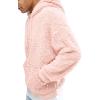 Runcati Mens Fuzzy Sherpa Pullover Hoodie Sweatshirts Long Sleeve Sport Front Pocket Military Fall Outwear Winter Hooded(01 Pink)