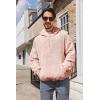 Runcati Mens Fuzzy Sherpa Pullover Hoodie Sweatshirts Long Sleeve Sport Front Pocket Military Fall Outwear Winter Hooded(02 Pink)