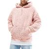 Runcati Mens Fuzzy Sherpa Pullover Hoodie Sweatshirts Long Sleeve Sport Front Pocket Military Fall Outwear Winter Hooded(02 Pink)