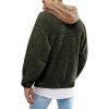 Runcati Mens Fuzzy Sherpa Pullover Hoodie Sweatshirts Long Sleeve Sport Front Pocket Military Fall Outwear Winter Hooded(03 Army Green)