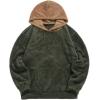 Runcati Mens Fuzzy Sherpa Pullover Hoodie Sweatshirts Long Sleeve Sport Front Pocket Military Fall Outwear Winter Hooded(03 Army Green)